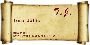 Tusa Júlia névjegykártya