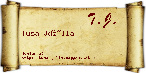 Tusa Júlia névjegykártya